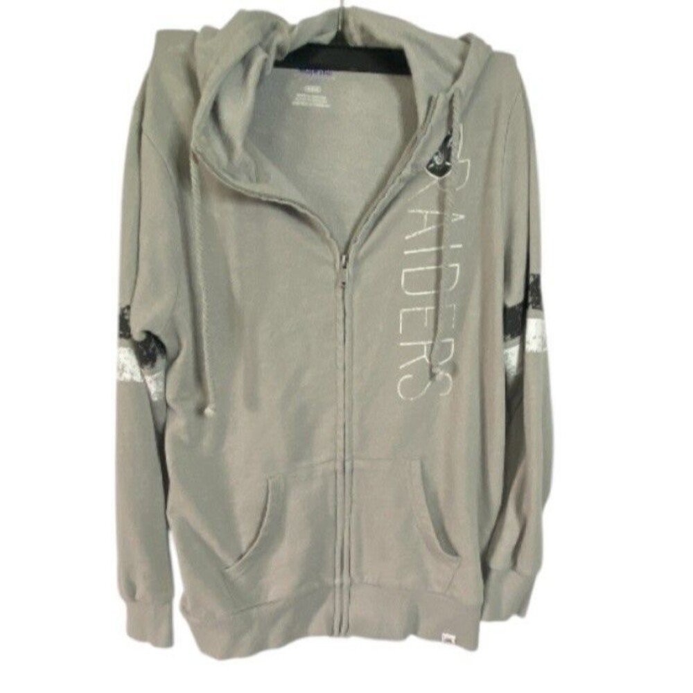 Majestic Las Vegas Raiders NFL Distressed Women's Size Medium Full-Zip Hoodie